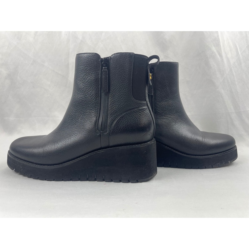 Cole Haan Zerogrand Womens 9B Black Leather Wedge Side Zip Ankle Booties W28705 - Picture 9 of 11